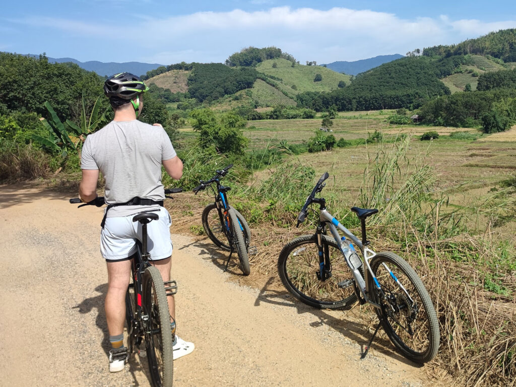 Mountain biking around Chiang Rai mountain along Kok river